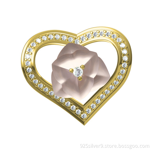Wholesales customized 925 sterling silver jewelry heart earrings with ceramic